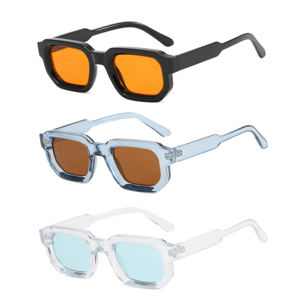 Men Vintage Rectangle Frame Sunglasses Fashion Retro Sun Glasses Luxury Brand Design UV400 Shades Eyewear Women Goggles