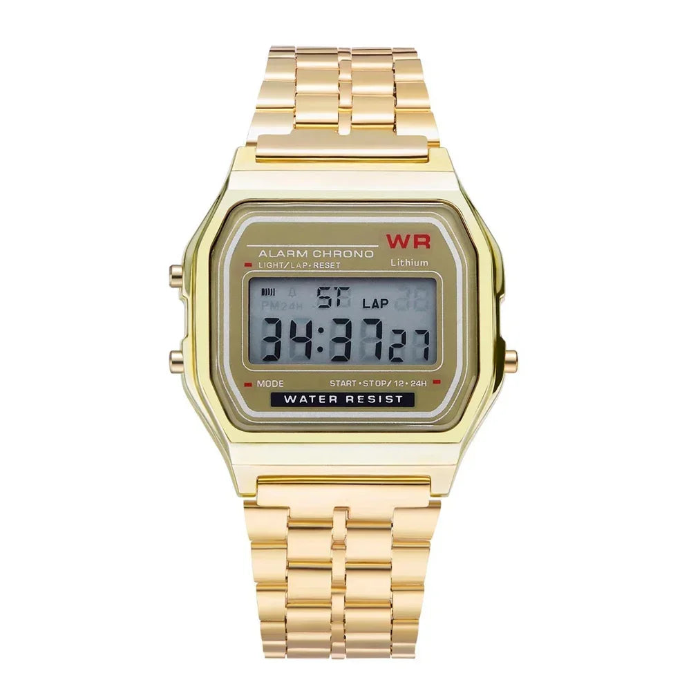 Sport Watch Man Digital Led Fashion Luxury Stainless Steel Square Wristwatch Electronic Womens Watches Male Clock Reloj Hombre