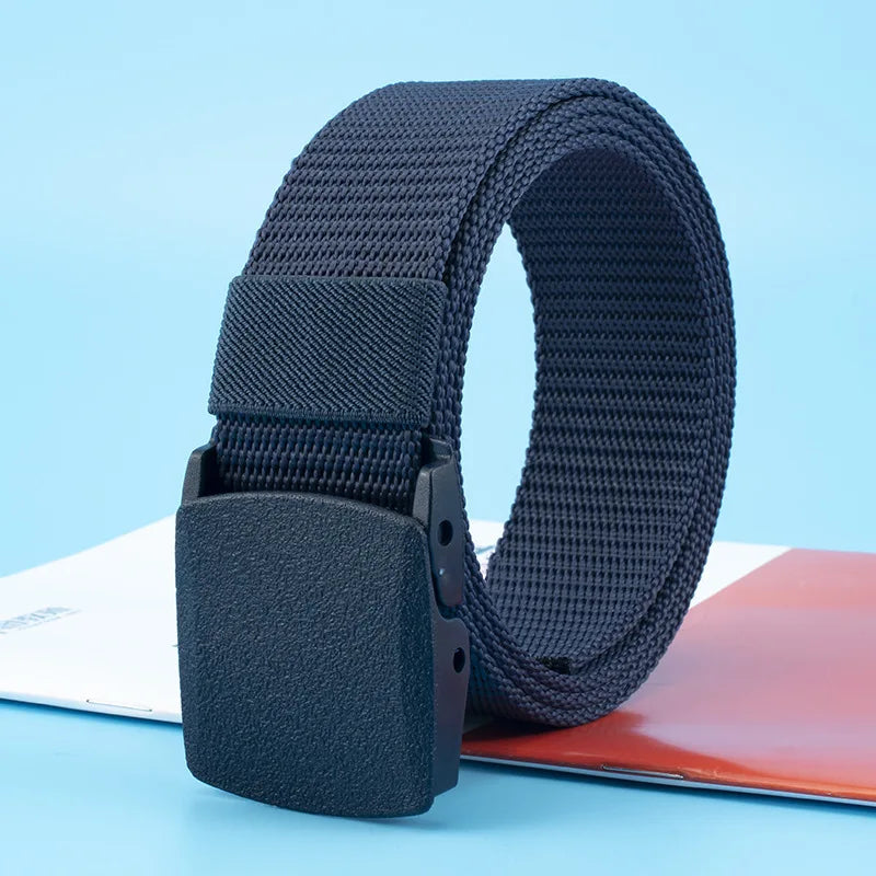 8 Colors Men Female Belts Military Nylon Adjustable Belt Outdoor Travel Tactical Waist Belt with Plastic Buckle for Pants 120cm - Live Store 4U