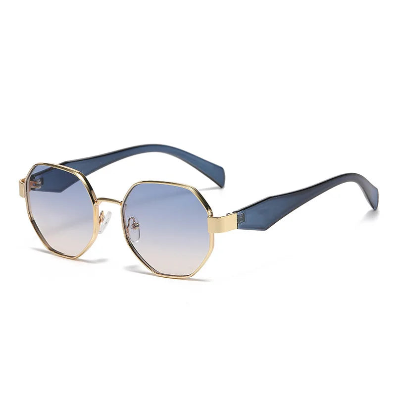 Trendy Polygonal Women's Sunglasses Men Fashion Metal Frame Driving Sun Glasses Female Stylish Outdoor Vacation Shades